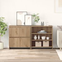Berkfield Home Sideboard 2 pcs Artisan oak 70 x 41 x 75 cm Engineered wood in Brown