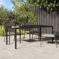 Berkfield Home Garden Dining Table Black 190x90x75 cm Poly Rattan | Size: 190 x 90 x 75 cm