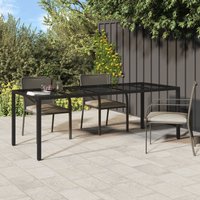 Berkfield Home Garden Dining Table Black 250x100x75 cm Poly Rattan | Size: 250 x 100 x 75 cm