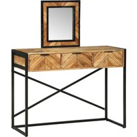 Berkfield Home Dressing Table with Mirror 100x40x120 cm Solid Wood Acacia in Brown | Size: 100 x 40 x 120 cm