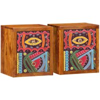 Berkfield Home Bedside Cabinets 2 pcs 35x30x40 cm Solid Wood Acacia | Size: 35 x 30 x 40 cm