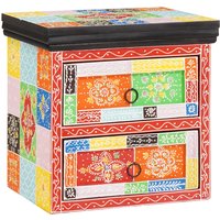 Berkfield Home Bedside Cabinet Multicoloured Solid Wood with Paint