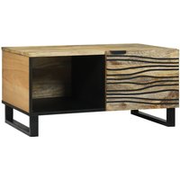 Berkfield Home Coffee Tables with Shelf Geometric Brown 80 x 50 x 40 cm Solid mango wood