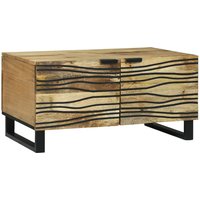 Berkfield Home Coffee Table - 80 x 50 x 40 cm, Solid Mango Wood in Beige | Size: 80 x 50 x 40 cm
