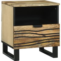 Berkfield Home Bedside Cabinet - 40 x 33 x 46 cm, Solid Mango Wood in Brown | Size: 40 x 33 x 46 cm