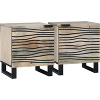 Berkfield Home Bedside Tables 2 pcs Natural 40 x 33.5 x 46 cm in Brown