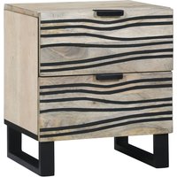 Berkfield Home Bedside Tables with Drawer White & black 40 x 33.5 x 46 cm