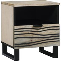 Berkfield Home Bedside Tables with Drawer White & black 40 x 33 x 46 cm