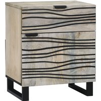 Berkfield Home Bedside Tables with Drawer White & Black 50 x 33 x 60 cm