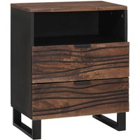 Berkfield Home Bedside Cabinet - 50 x 33 x 60 cm - Made from Solid & Engineered Wood in Brown