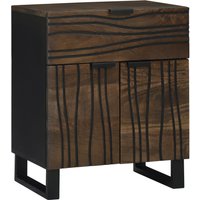 Berkfield Home Bedside Cabinet - 50x33x60 cm, Made from Solid Mango Wood in Brown | Size: 50 x 33 x 60 cm