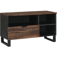 Berkfield Home TV Cabinet - 80x33.5x46 cm, Crafted from Solid Wood & Engineered Wood in Brown | Size: 80x33.5x46 cm