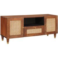 Berkfield Home Media Storage Cabinets & Racks Brown Cane & solid mango wood