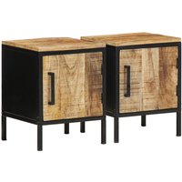 Berkfield Home Bedside Cabinets 2 pcs Brown & Black Standard