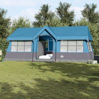 Berkfield Home Camping Tent with Windows Blue 12-Person Waterproof