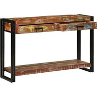 Berkfield Home Console Table Multicolour 120x33x75 cm Solid Wood Reclaimed | Size: 120 x 33 x 75 cm