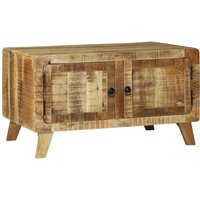 Berkfield Home Coffee Table 80x54x45 cm Solid Wood Rough Mango in Brown | Size: 80 x 54 x 45 cm