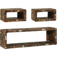 Berkfield Home 3 Piece TV Cabinet Set Multicolour Solid Wood Reclaimed in Brown