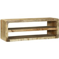 Berkfield Home TV Cabinet 100x32x36 cm Solid Wood Mango in Brown | Size: 100 x 32 x 36 cm