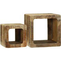 Berkfield Home TV Unit 36x36x30 cm Solid Wood Mango in Brown | Size: 36 x 36 x 30 cm