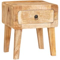 Berkfield Home End Tables with Drawer with Storage with Door Brown 40 x 32 x 46 cm Solid mango wood
