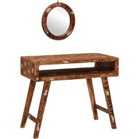 Berkfield Home Bedroom Dressing Tables with Shelf Wall-mounted with Storage with Mirror Solid reclaimed wood in Brown