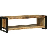 Berkfield Home Coffee Table 120x50x38 cm Solid Rough Wood Mango in Brown | Size: 120 x 50 x 38 cm