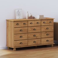 Berkfield Home Chest of Drawers "ASKIM" 79x40x133.5 cm Solid Wood Pine in Brown