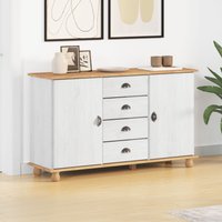 Berkfield Home Sideboard 'ASKIM'White 133.5x40x79 cm Solid Wood Pine in White