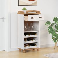 Berkfield Home Wine Cabinet "ASKIM" with 12 Bottle Holders White Solid Wood Pine