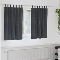 Berkfield Home Blackout Curtains with Hanging Loops 2 pcs Light Grey Velvet