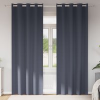 Berkfield Home Curtains with Curtains 2 pcs Anthracite 260 x 140 cm Polyester