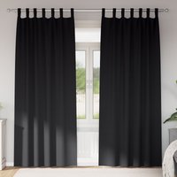 Berkfield Home Curtains with Curtains 2 pcs Black 245 x 140 cm Polyester