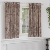 Berkfield Home Grommet Curtains Cappuccino Polyester 140 x 175 cm in Brown