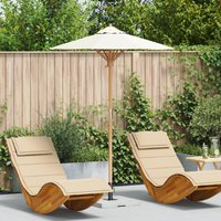 Berkfield Home Garden Parasol Cream White 150x210 cm Bamboo