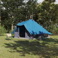 Berkfield Home Family Tent Tipi Blue 8-Person Waterproof