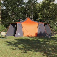 Berkfield Home Tent with Roof with Air Vent Grey & Orange Large Polyester