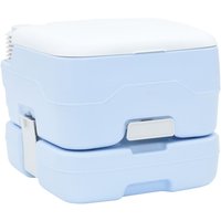 Berkfield Home Portable Toilet Light Blue, White Plastic Light Blue Portable