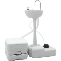 Berkfield Home Camping Toilet Grey Body + White Lid + Cool Grey NA NA NA