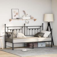 Berkfield Home Daybed Frame with Trundle Black 75x190 cm Steel