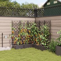 Berkfield Home Garden Planters with Water Irrigation System 5 pcs Brown