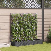 Berkfield Home Garden Planter with Trellis 3 pcs Black 120x40x125.5 cm
