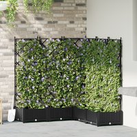 Berkfield Home Garden Planter with Trellis 5 pcs Black 120x120x125.5 cm