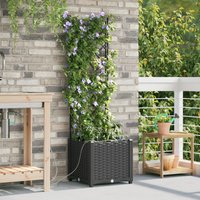 Berkfield Home Garden Planters with Water Irrigation System Black