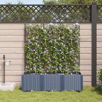 Berkfield Home Garden Planters with Water Irrigation System 3 pcs Grey