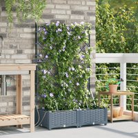 Berkfield Home Garden Planters with Water Irrigation System 2 pcs Light Grey