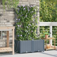 Berkfield Home Garden Planters with Water Irrigation System 2 pcs Light Grey