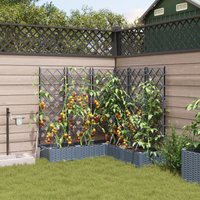 Berkfield Home Garden Planters with Water Irrigation System 5 pcs Light Grey