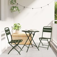 Berkfield Home Folding Garden Chairs 2 pcs Dark Green 42x52x82 cm Powder-coated Steel | Size: 42 x 52 x 82 cm