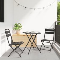 Berkfield Home Folding Garden Chairs 2 pcs Anthracite 42x52x82 cm Powder-coated Steel | Size: 42 x 52 x 82 cm